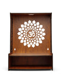 Aesthetic Wooden Temple for Home with Spacious Shelf & Inbuilt Focus Light - Decor Smart