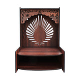 Aesthetic Wooden Temple for Home with Spacious Shelf & Inbuilt Focus Lights - Decor Smart