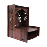 Aesthetic Wooden Temple for Home with Spacious Shelf & Inbuilt Focus Lights - Decor Smart