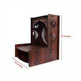 Aesthetic Wooden Temple for Home with Spacious Shelf & Inbuilt Focus Lights - Decor Smart
