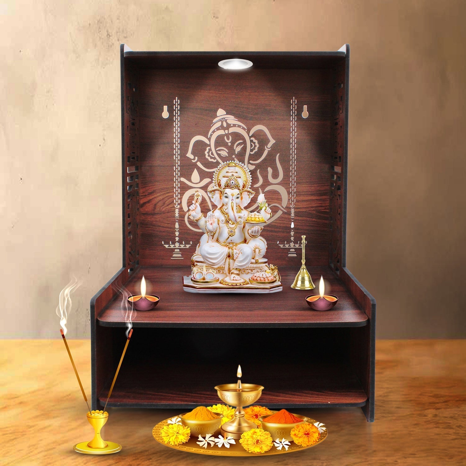Beautiful Compact Modern Pooja Mandir for Small Spaces - Decor Smart