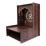 Beautiful Wooden Pooja Stand for Home Pooja Mandir for Wall Mounted with LED Spot Light - Decor Smart