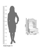 Lotus White Finish Wooden Door Wall Temple for Home With Inbuilt focus Lights & Spacious Shelf - Decor Smart