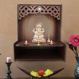 Portable Pooja Mandir for Home with Spacious Shelf & Inbuilt Focus Lights - Decor Smart