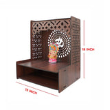 Portable Pooja Mandir for Home with Spacious Shelf & Inbuilt Focus Lights - Decor Smart