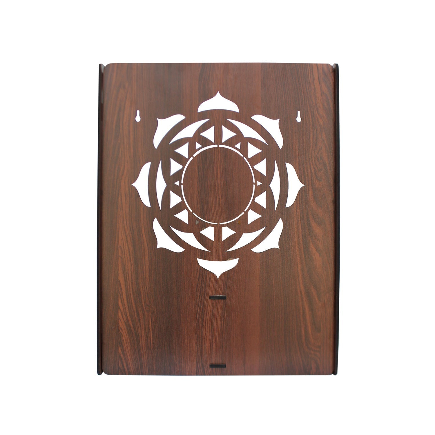 Beautiful Luxurious Wooden Temple for Home with Spacious Shelf & Inbuilt Focus Lights - Decor Smart