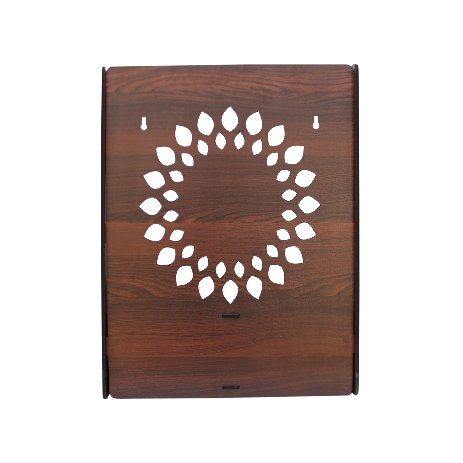 Luxurious Wooden Temple for Home, Office with Spacious Shelf & Inbuilt Focus Lights - Decor Smart